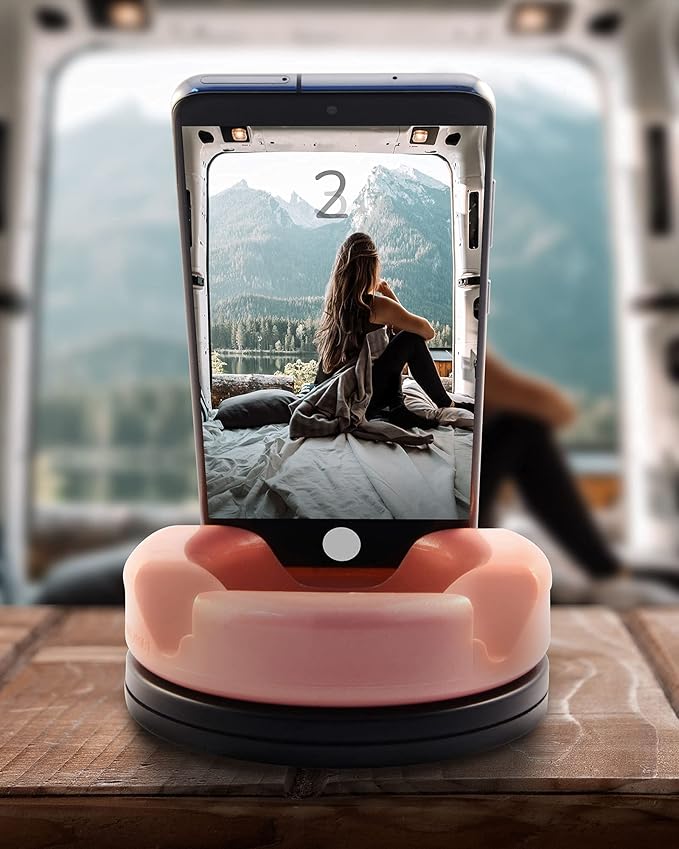 GoDonut – Phone Stand 360 Swivel – Cell Phone Holder + iPad Stand Desk Organizer - Compatible with Tablet, iPhone, Kindle & Most Smartphones – Purple