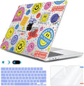 Compatible with 2025 2024 2023 2022 MacBook Air 13 inch Case M4 A3240 M3 A3113 M2 A2681, Hard Shell &Keyboard Cover&Screen Film&Webcam Cover for New M4 Mac Air 13.6 inch with Touch ID, Smile