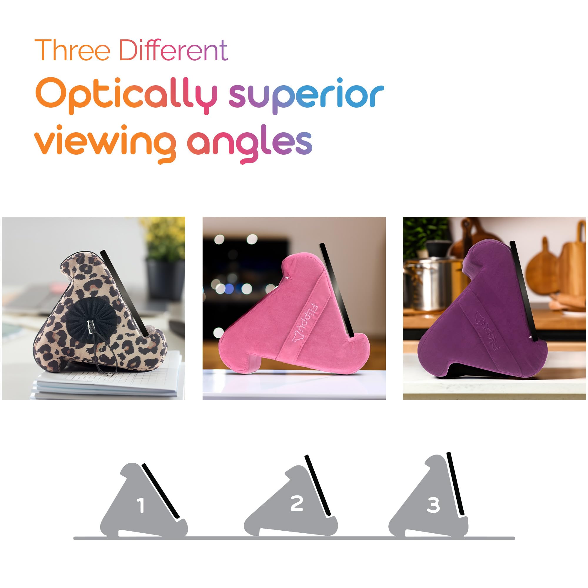 Flippy Original Tablet Pillow Stand & iPad Holder, Gift for Book Lovers & Readers, Multi-Angle Stand with Storage for Lap, Desk & Bed, Compatible with Kindle, Fire, iPad & Samsung, in the Pink Baby