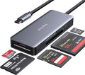 USB C SD Card Reader,5- in-1 Aluminum Thunderbolt 3 Memory Card Reader for CF, SD/SDHC,TF/Micro SD/MS/M2,CompactFlash Card for iPhone 15/16/Pro Max Android Windows MacBook
