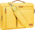 MOSISO 360 Protective Laptop Shoulder Bag,17-17.3 inch Computer Bag Compatible with MacBook, HP, Dell, Lenovo, Asus Notebook,Side Open Messenger Bag with 4 Zipper Pockets&Handle, Yellow