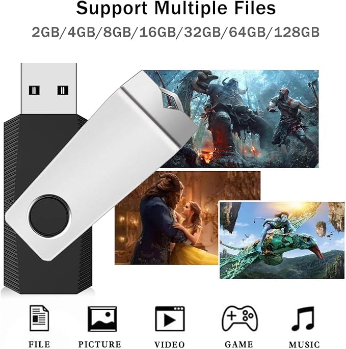 1GB Flash Drive 20 Pack, Wooolken USB 2.0 Thumb Drives Memory Stick with LED Light and Lanyards for Storage and Backup (Mixed Colors: Black Red Blue Orange Green)