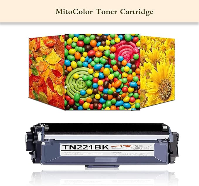 Joni MGToner Compatible TN221 TN-221 Toner Cartridge Replacement for HL-3140CW HL-3180CDW HL-3170CDW MFC-9130CW MFC-9340CDW MFC-9330CDW Printer (4 Pack, 1BK+1C+1M+1Y)