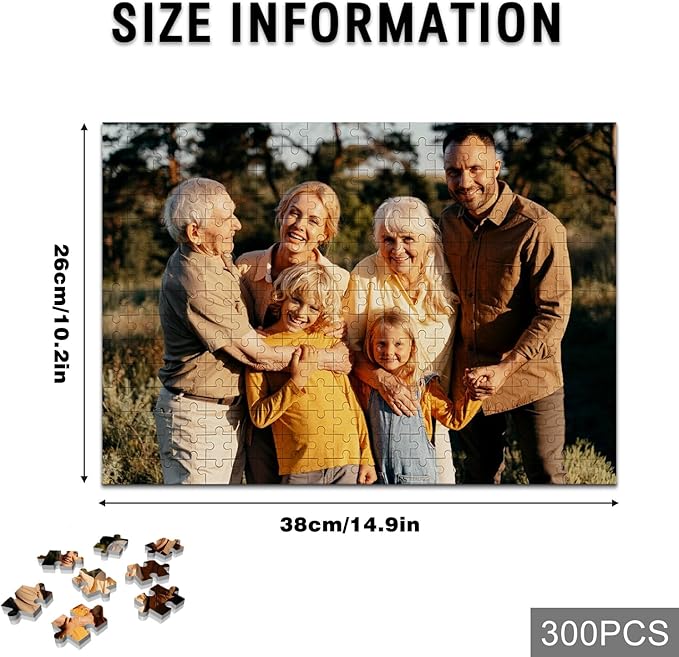 Custom Photo Puzzle,Personalized 300 Piece Jigsaw Puzzle for Adults
