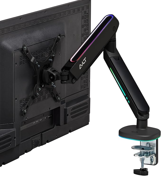 AVLT Single 27”-45” RGB Gaming Monitor Arm Desk Mount -Black