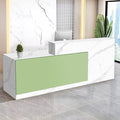 Reception Desk with Counter Modern Checkout Counter with Lockable Drawer Keyboard Tray Receptionist Desk for Office Salon Reception Table Q Left 51inch/130cm