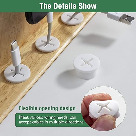 20Pcs Desk Grommet, 1" (25mm) Yellow Silicone Cord Hole Cover, Flexible Rubber Wire Grommets, Wall Grommets for Cables Management, Table, Countertop, Cabinets and Furnitures Wire Organizer