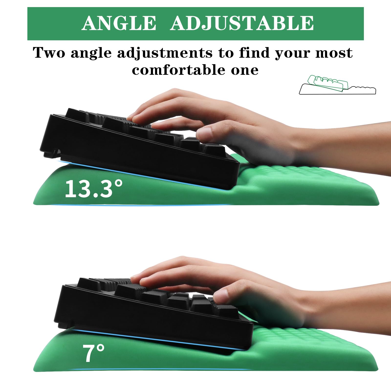 Ergonomic Computer Keyboard Stand with Wrist Rest Support Pad, Green