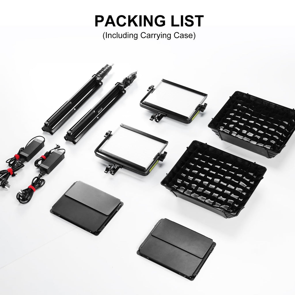 GVM RGB Photography Lighting Kits with 2 Softboxes, 880RS 60W Studio Lights with Bluetooth Control, 2 Packs Video Light with 18 Lighting Scenes, led Panel Lights for Video Recording, 8330lux/0.5M