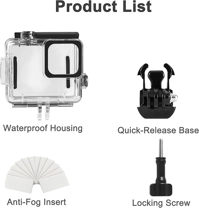 OKFUN Waterproof Diving Protective Case for Go Pro Hero 4K,196FT/60M Underwater Dive Durable Housing for Snorkeling,Surfing&Extreme Sports Hero4K 2024 Action Camera Accessories