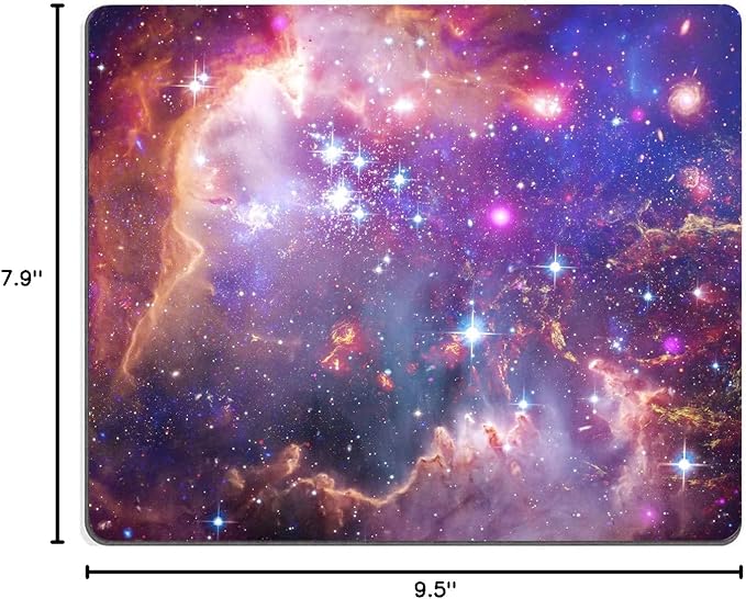 Bright Star Galaxy Mouse Pad - Space Gaming Mat, Non-Slip Waterproof Square, 9.5x7.9x0.12 Inch