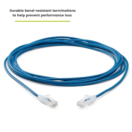 TRUECABLE Cat6 Component Rated Patch Cable, Unshielded (U/UTP), 14ft, Blue, 28AWG Stranded Pure Copper, Snagless 10G High-Speed Ethernet Cable, PoE++ 4PPoE 100W, UL Listed, RoHS-3, 1 Pack