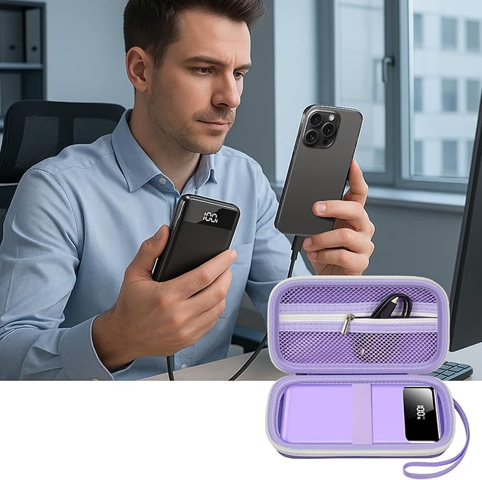 Portable Bank Charger Case for SABANI for Charmast for OHOVIV for VRURC for YILANS for CFIAI for LOVELEDI for RGVOTA for Miday for RONEGN for POIYTL for IAPOS Fast Charging Battery(Purple
