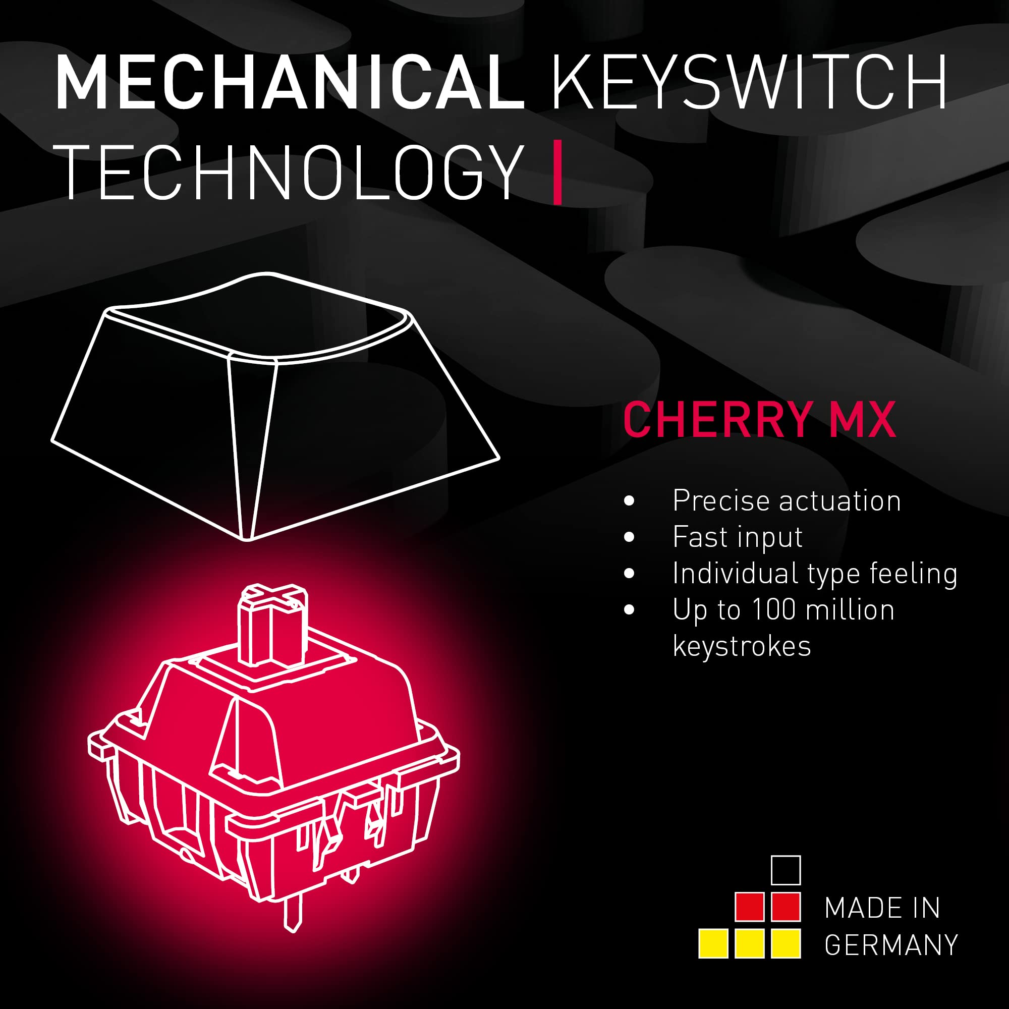 Cherry MX 3.0S, Wired Mechanical Gaming Keyboard, Robust Aluminum Housing, RGB-Lighting, Full Key Rollover, Anti Ghosting, MX RED Switches, White