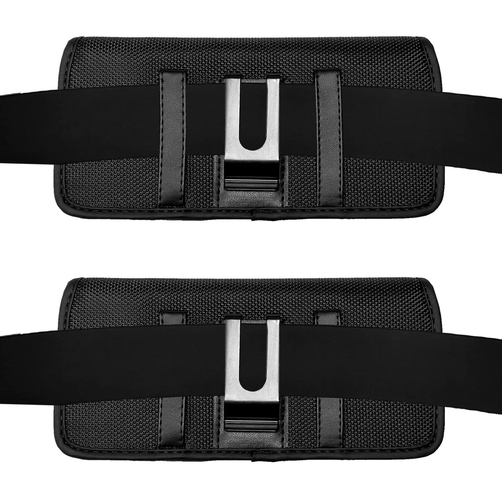 CELZEN Nylon Cell Phone Holster for Samsung Galaxy A23/A25/A26/S22/S23/S24/S25 Cricket Outlast 5g, icon 5,icon 6, Horizontal Case Canvas Waist Carrying Pouch with Belt Clip/Loops, Black