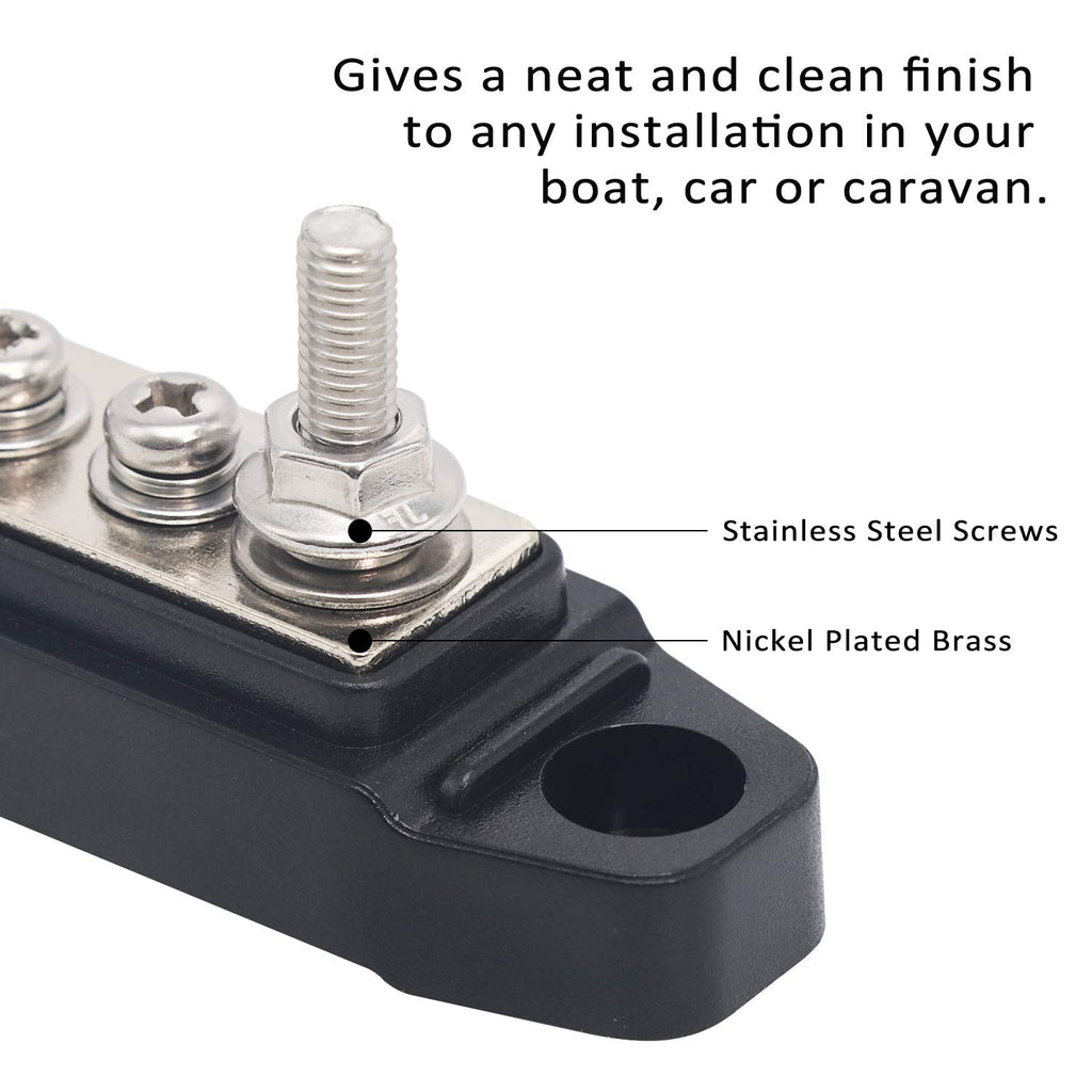 Recoil BBS25P Bus Bar 2 M5 Studs 5 Screw Terminal Power Distribution Block