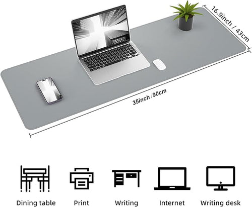 AFIING Cork Desk Mat, 35.4" x 17", Light Grey,Desk pad Protector