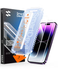 SMARTDEVIL 2 Pack for iPhone 14 Pro Screen Protector, 9H Hardness Military Grade Shatterproof, HD Clear Tempered Glass with Auto Dust-Elimination, Bubble Free, Easy Installation, Case Friendly