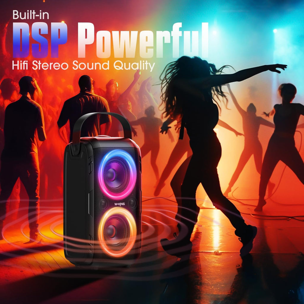 W-KING Party Bluetooth Speaker Boom Box, 180W Max Big Large Speaker