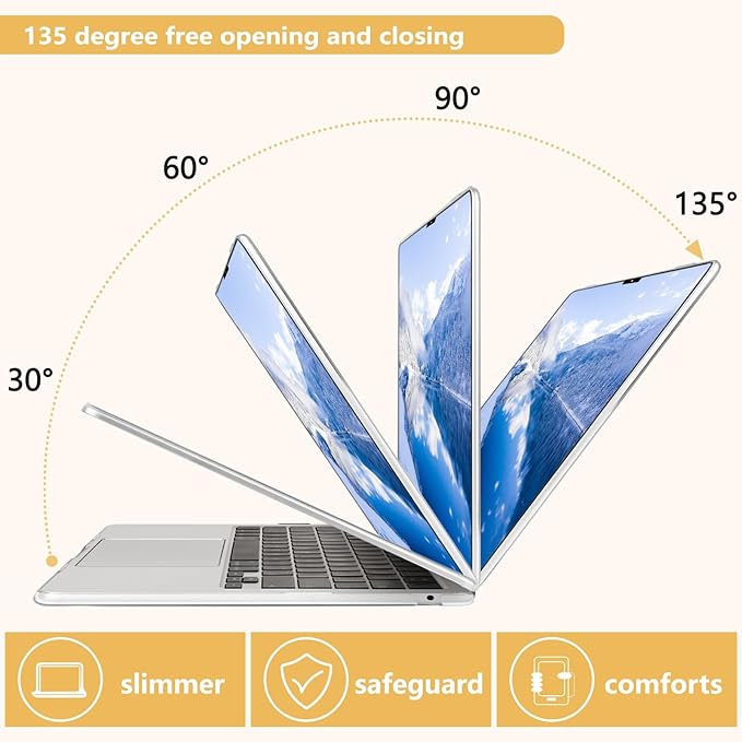 Compatible with MacBook Air 13.6 inch Case, M4 A3240/M3 A3113/M2 A2681 (Released 2025 to 2022), Hard Shell, Keyboard Cover, Screen Protector, Webcam Cover & Type-C Adapter, Vector Flower
