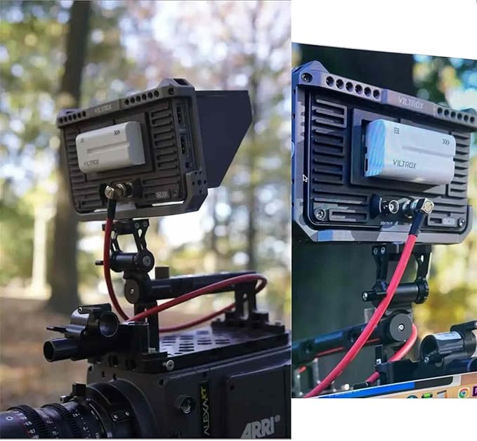 Monitor Mount Holder Bracket, 360 Tilt Swivel Rotation for Atomos SmallHD Camera Video Monitor, Teradek Wireless Transmission Motor Microphone, 3/8" 1/4" Black