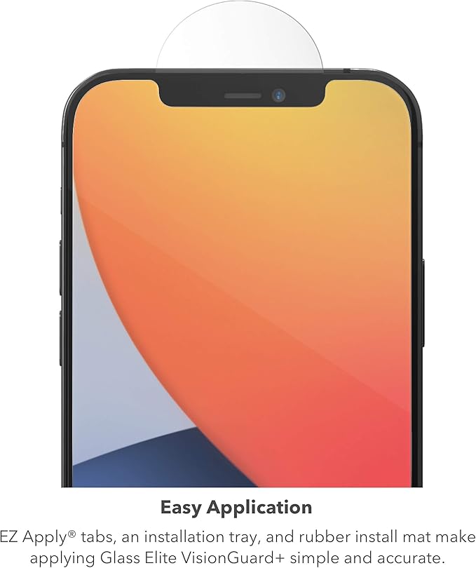ZAGG InvisibleShield Glass Elite VisionGuard - Impact Protection, Scratch & Fingerprint Resistant, Clear for iPhone 12 Pro, 12, 11, XR