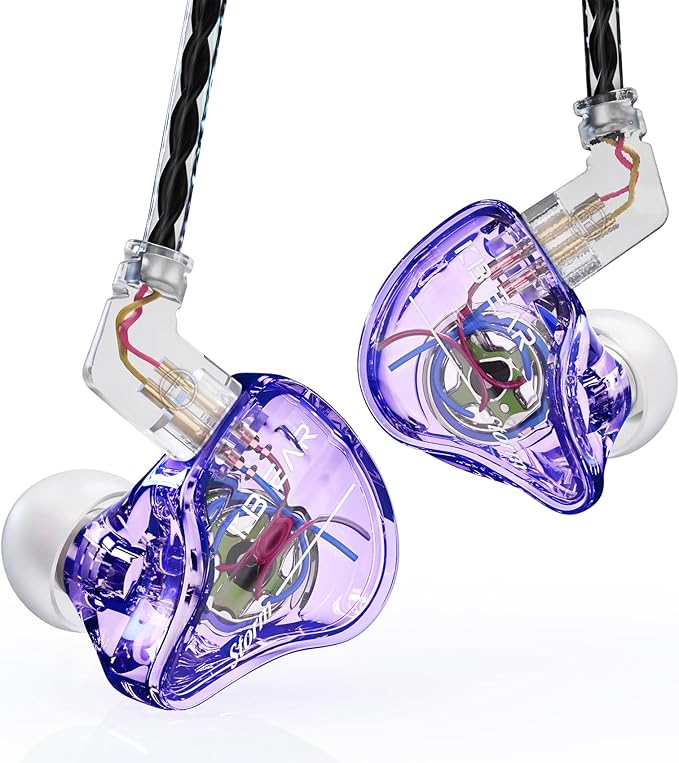 YINYOO KBEAR Storm Earphones in Ear Monitor for Singers Drummers Musicians Bassists, Hi Res Wired Earbuds in Ear Headphones Custom IEM, Detachable OFC Silver-Plated Cable Auriculares