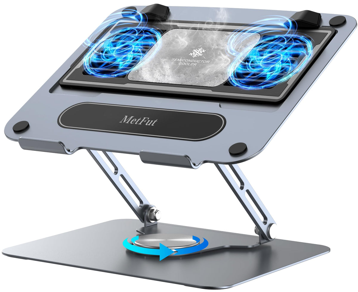 Metfut Laptop Cooling Pad with Detachable Fan & Cooler,360° Rotation Base