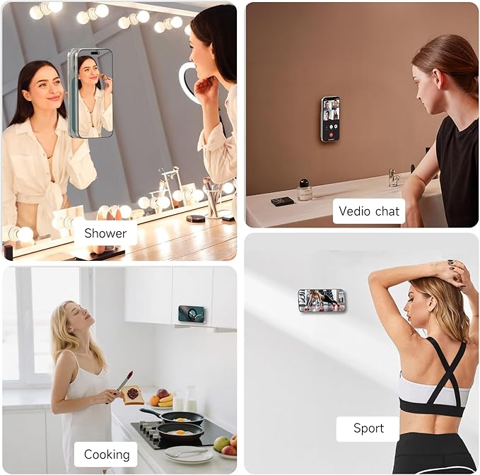 Patented Magnetic Sticky Phone Suction Grip Mount for MagSafe Case,Magnet Silicone Portable Stand Holder for iPhone 16/15/14/13/12 Series and Android, Hands-Free Selfies and Videos,Transparent