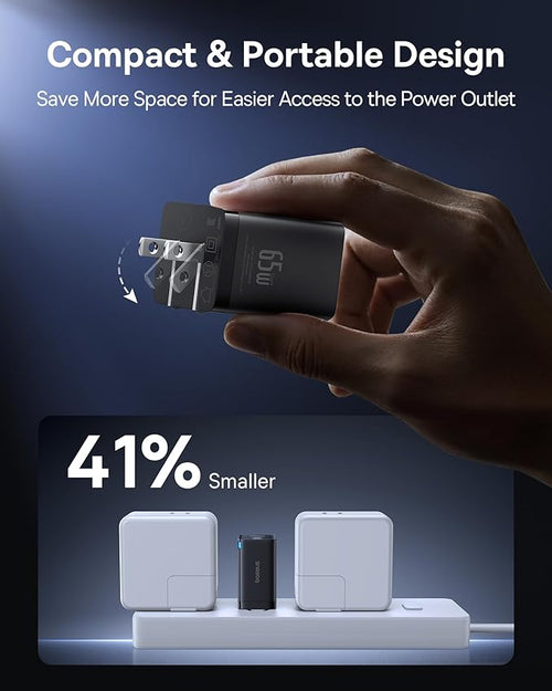 Baseus 2 Pack 65W USB C Charger Block, PPS 3-Port Fast Charging Block for MacBook, iPad Pro, Galaxy S24, iPhone 17/16 and More Series