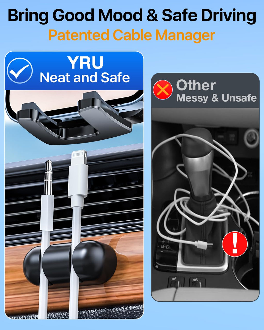 YRU Phone Holders for Your Car [2026 Upgraded Military Metal Hook], Cellphone Holder Car[No Fear of Bumps] Vent Phone Mount Truck Compatible with iPhone17 16 15 14 13 12 Samsung Android, Jet Black