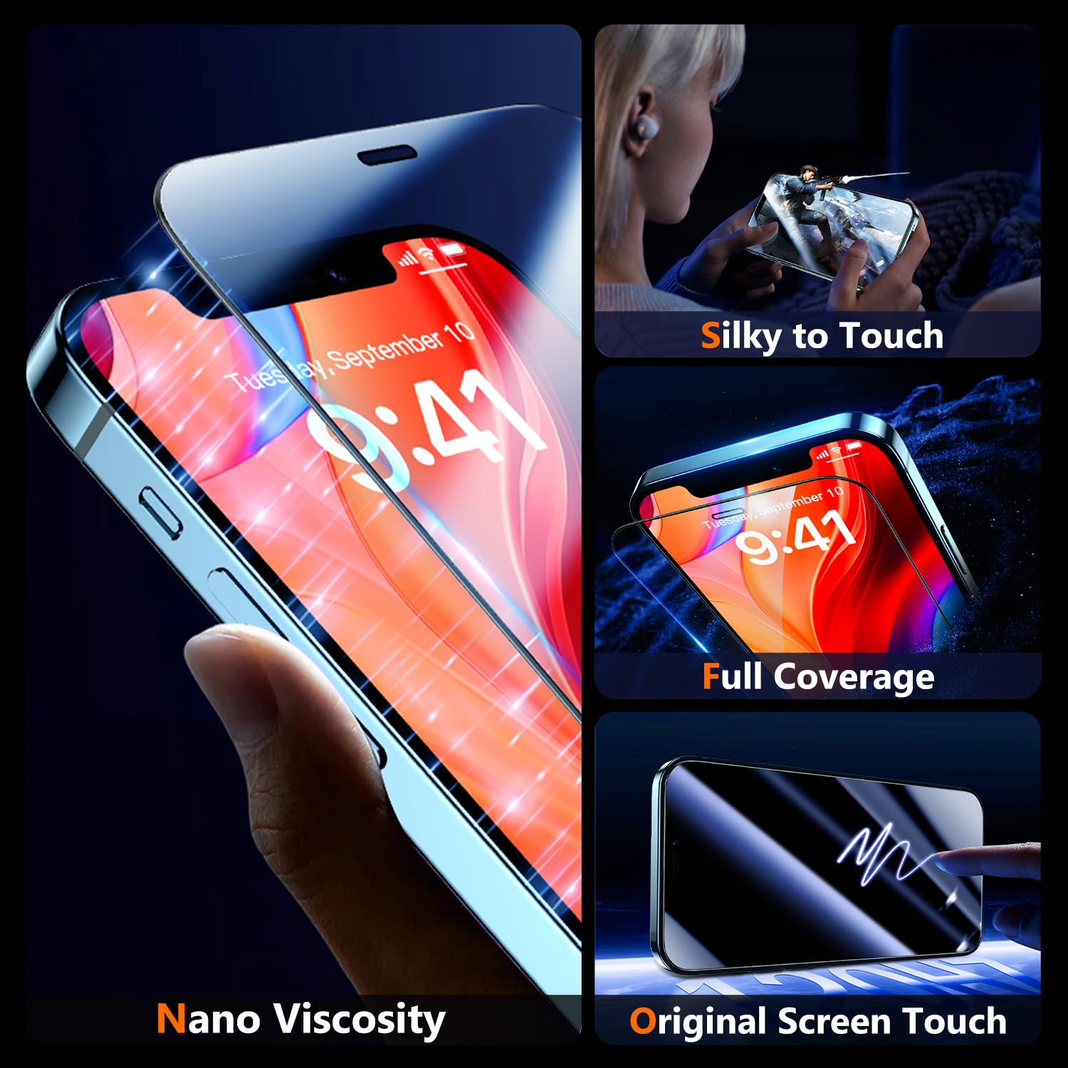 UniqueMe for iPhone 12 Pro Max Screen Protector - 2 Packs