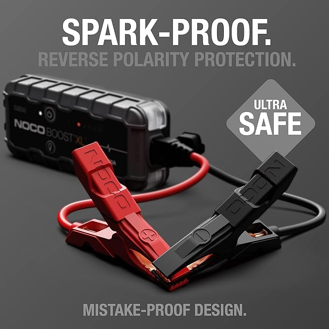 NOCO Boost GB50: 1500A UltraSafe Jump Starter – 12V Lithium Battery Booster Pack, Portable Jump Box, Power Bank & Jumper Cables - for 7.0L Gas and 4.5L Diesel Engines