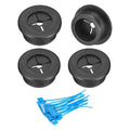 uxcell 4Pcs Cable Cord Grommet, 1"(25mm) Rubber Desk Grommets Wire Pass Through Hole Cover with Marked Cable Ties for Home Office Cable Wire Protection, Black