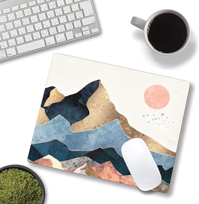 Mountain Mouse Pad, Natural Art Mouse Pad, Mouse Mat Square Waterproof Mouse Pad Non-Slip Rubber Base MousePads for Office Laptop Computer, 9.5"x7.9"x0.12" Inch, Mountain Sunrise
