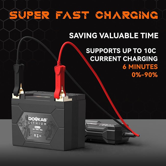 DKL20 700A LiFePO4 Motorcycle Lithium Battery, 12V 6Ah Powersports Battery, Compatible Jet Ski, Quad, Lawn Mower, Scooter, Generator Battery, Snowmobile