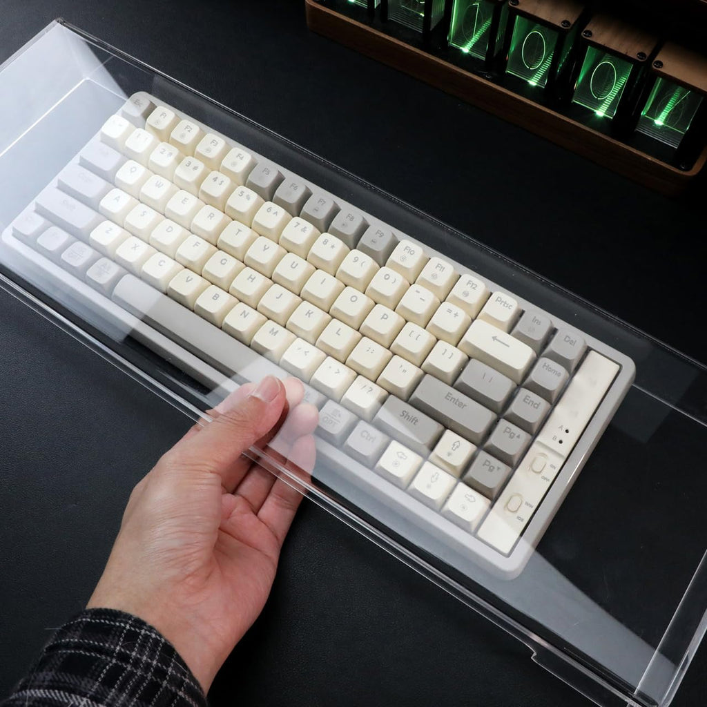 Cabilock Keyboard Dust Cover Protector for Desktop and Laptop Clear Acrylic Keyboard Cover for Cats Water and Dust Resistant Lid Easy to Clean Protection for Home and Office Use 18.70X6.1