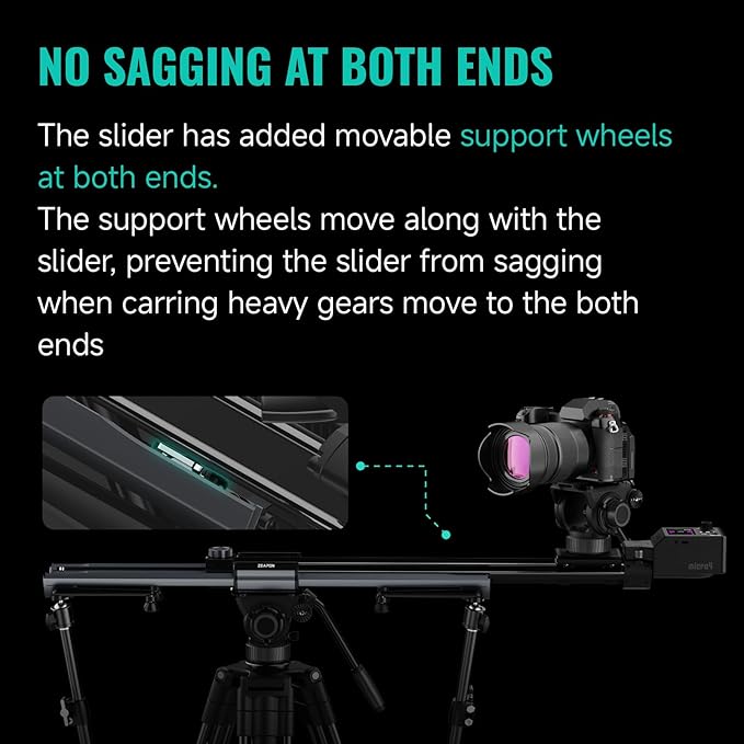 Zeapon Micro4 E700 & PONS PT Heads Double Distance Motorized Camera Slider, High-Speed Low Noise Motor 10-26Lbs Payload, 33''/77cm, LCD Screen, App Control, Smooth Damping Design