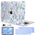 LCMOCICO Compatible with 2021 2020 MacBook Air 13 inch Case M1 A2337 A2179 A1932 2018 2019 Release, Pattern Plastic Hard Shell Case & Keyboard Cover for Mac Air 13 Touch ID, Meadow Wildflower