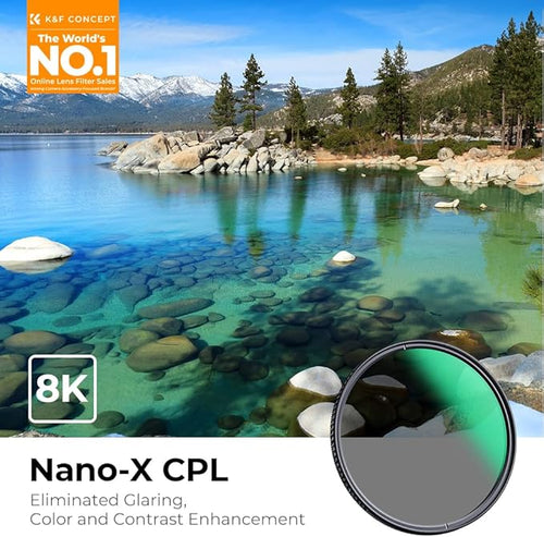 77mm Circular Polarizers Filter, K&F CONCEPT 77MM Circular Polarizer Filter HD 28 Layer Super Slim Multi-Coated CPL Lens Filter (Nano-X Series)