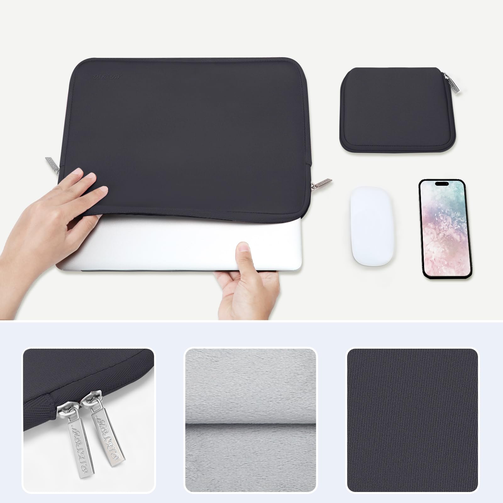 MOSISO Laptop Case 15 inch, 15 inch Laptop Sleeve with Small Case