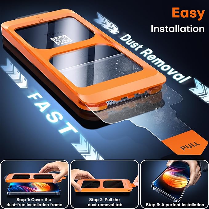 TOCOL for iPhone 13 Pro Max / 14 Plus Privacy Screen Protector True 25°Anti Spy 9H+ Hardness Tempered Glass Full Coverage Screen Protector Easy Installation 2 Pack