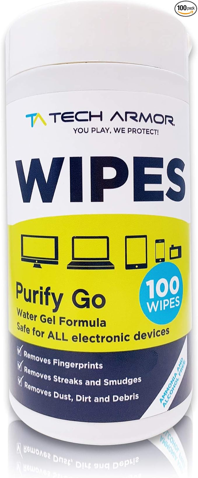 Tech Armor Cleaning Wipes - Screen Wipes for TV Screen, Computer Screen, for Laptop, Phone, Ipad - Computer Electronic kit - 100 Wipes
