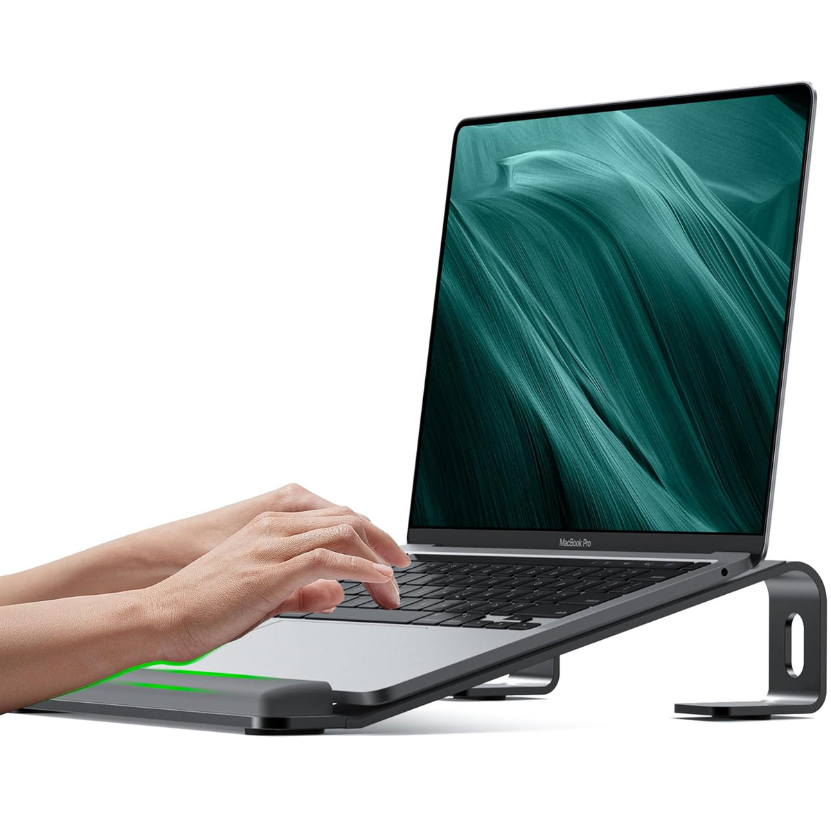 JCZT Aluminum Laptop Stand, Laptop Riser with Wrist Rest, Gold