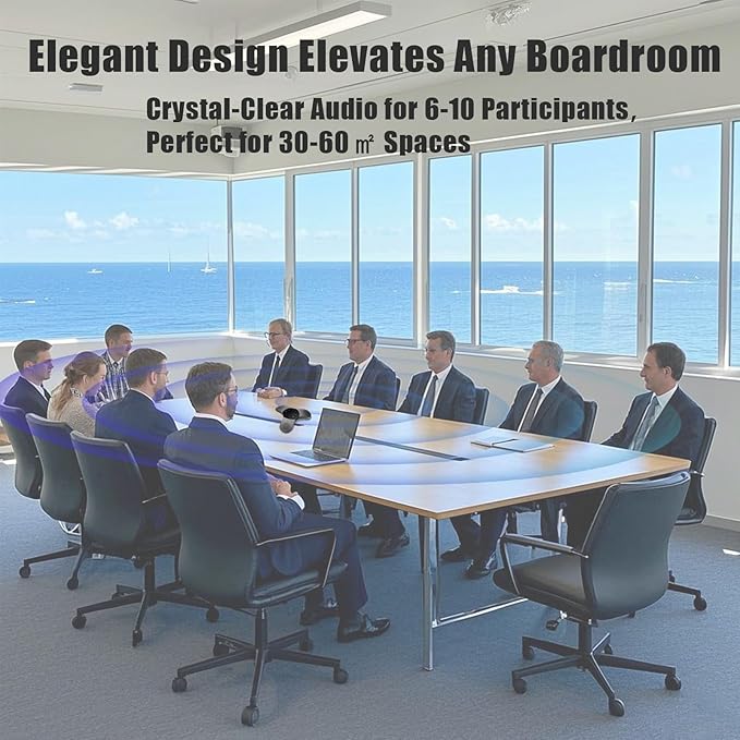 Conference Speaker with Microphone 360°Voice Pickup USB-C Speakerphone Home Office Compatible Skype/Teams/Zoom Noise Cancelling Omnidirectional Meeting Room Bluetooth Speaker with Mic for 10 People