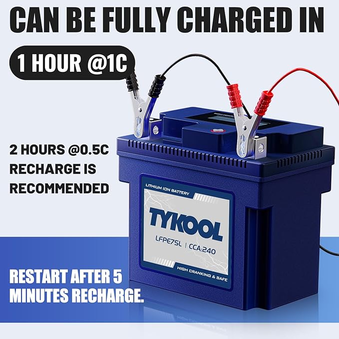 YTZ7S / YTX7L,12V 4Ah 240CCA LiFePO4 Motorcycle Battery, Powersports Battery for Honda KTM Yamaha Harely, Lithium Battery,For ATV, UTV, Scooter,Snowmobile, Motocross, Lawn Mower, Jet Ski, Motorboat