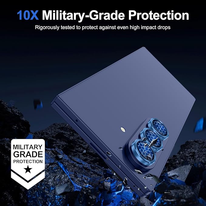 for Samsung Galaxy Z Fold 7 Camera Lens Protector, Individual Metal Ring Tempered Glass Lens Cover, [Strong Adsorption] Scratch Resistant Ultra-Thin HD Clear Lens Cover, 1 Set-Deep Blue