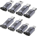 Jadebones USB C to Micro USB/Mini USB/Lighting Adapter, 8 Pack