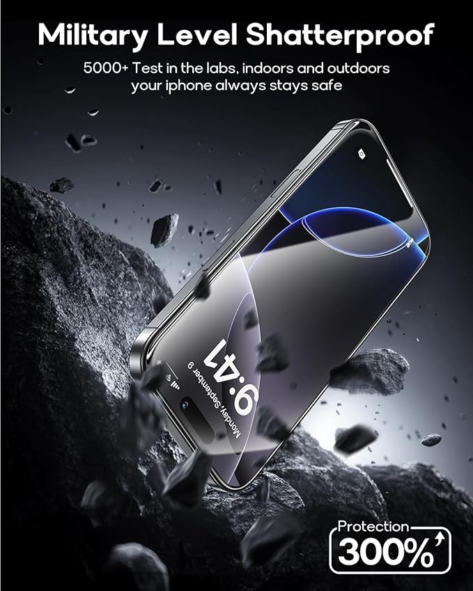 3 Pack for iPhone 16 Plus Tempered Glass Screen Protector:9H+ Durable, Auto Positioning, Bubble Free, High Definition, Easy Installation