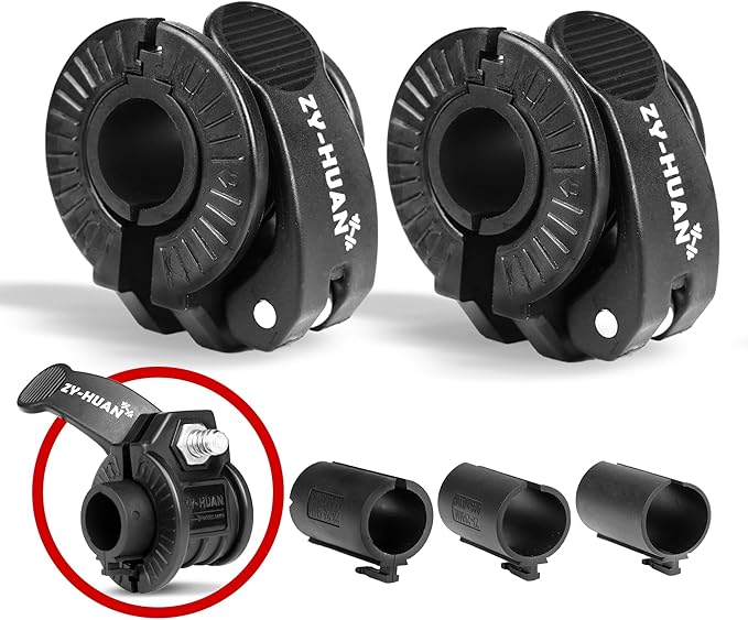 Pro Barbell Clips 1 inch Barbell Clamps 0.9-1.18inch Quick Release Weight Clips for Bars Multi-Size Adjustable Olympic Barbell Clamps